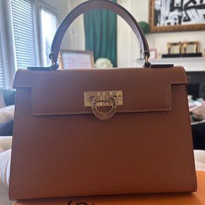 Excellent Condition Epsom Leather Carbotti Leather Top Handle Bag